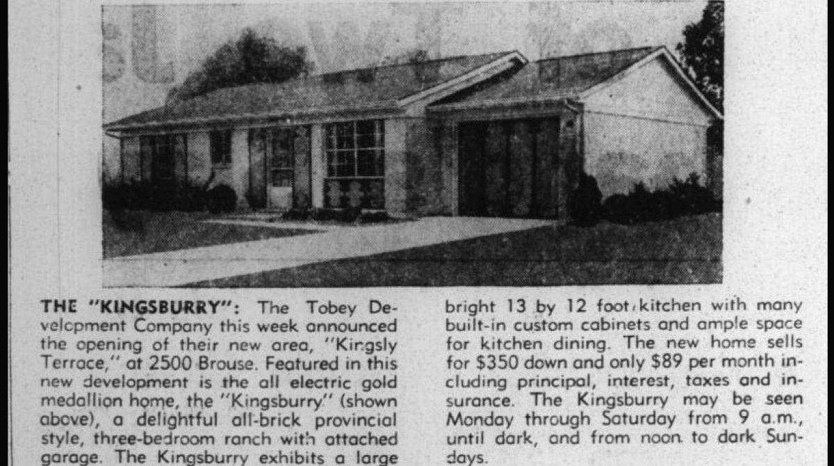 Home in the Black suburb of Kingsly Terrace